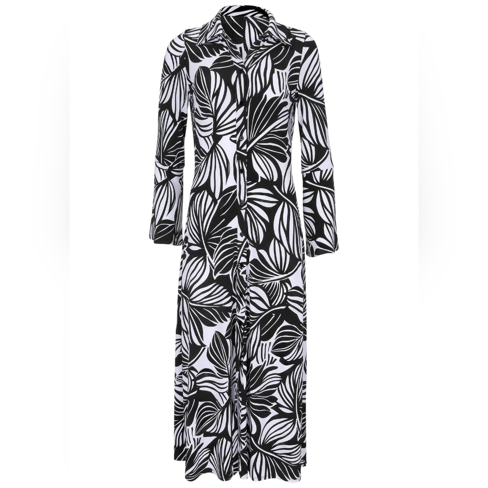 VENUS Monochrome Leaf Pattern Cover-Up - Picture 4 of 5